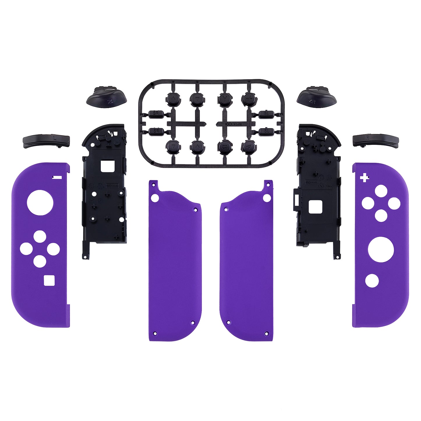 eXtremeRate Replacement Full Set Shell Case with Buttons for Joycon of NS Switch - Purple