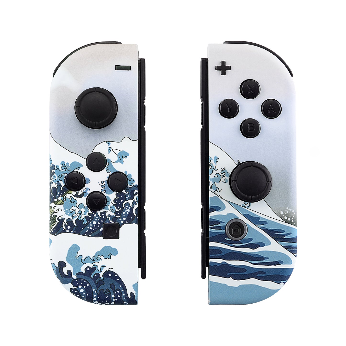 eXtremeRate Replacement Full Set Shell Case with Buttons for Joycon of NS Switch - The Great Wave Patterned