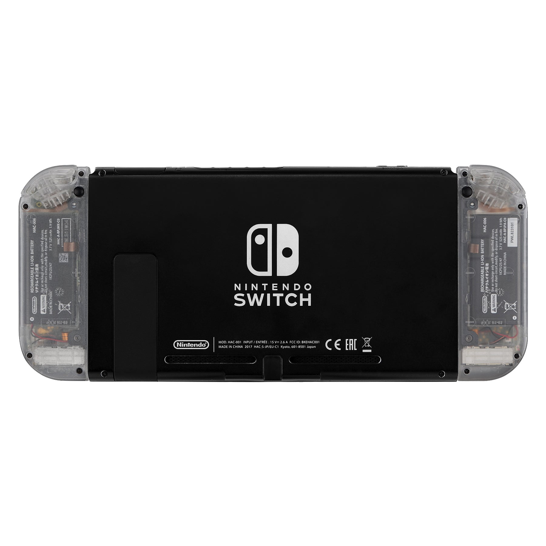 eXtremeRate Replacement Full Set Shell Case with Buttons for Joycon of NS Switch Transparent Clear