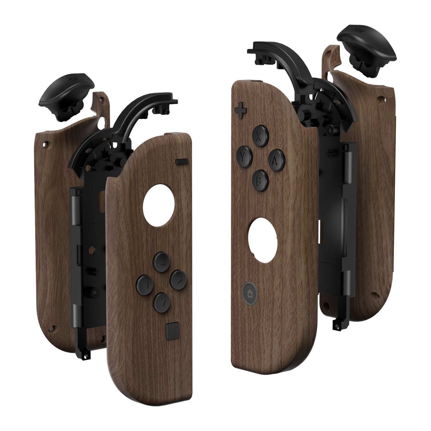 eXtremeRate Replacement Full Set Shell Case with Buttons for Joycon of NS Switch - Wood Grain