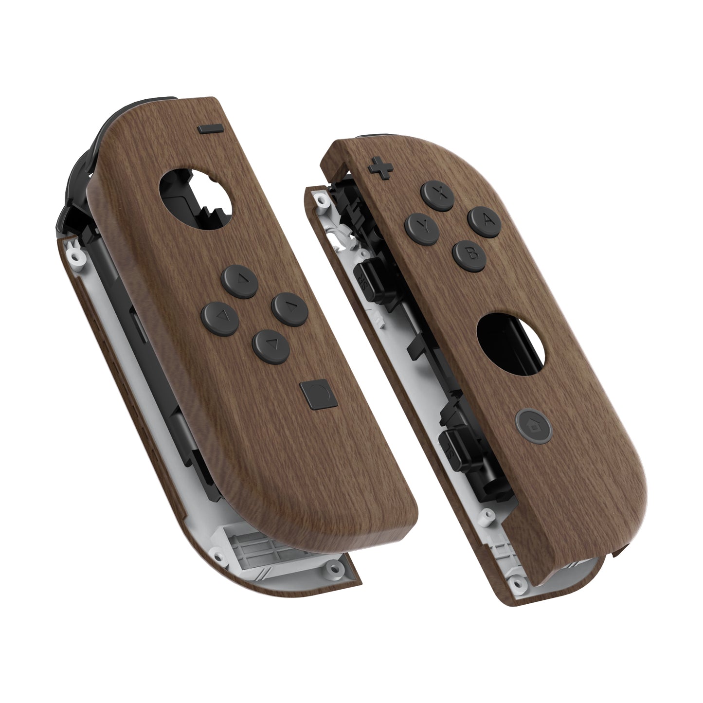 eXtremeRate Replacement Full Set Shell Case with Buttons for Joycon of NS Switch - Wood Grain