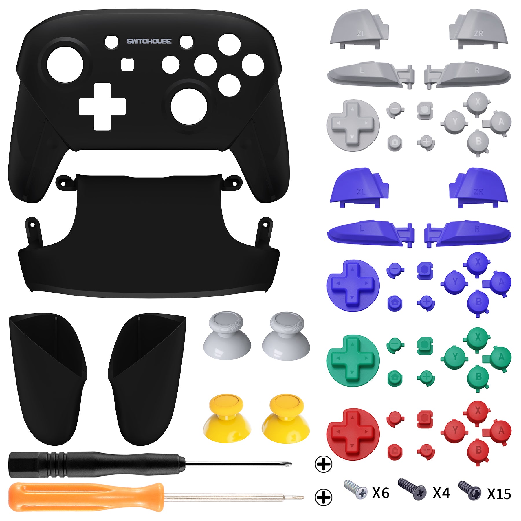 Switch Backplate Shell eXtremeRate Replacement Full Set Shell Faceplate Backplate Handles for ...
