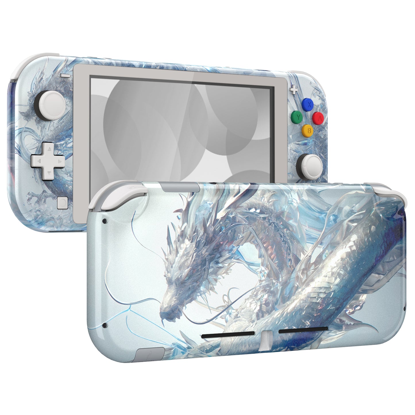 eXtremeRate Replacement Full Set Shells with ABXY Buttons & Screen Protector for Nintendo Switch Lite - Crystal Dragon