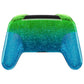 eXtremeRate Replacement Full Set Shell Faceplate Backplate Handles with Button Kit for Nintendo Switch Pro - Glitter Gradient Translucent Green Blue eXtremeRate