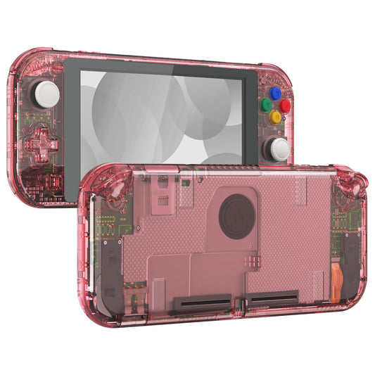 eXtremeRate Replacement Full Set Shells with Button Kit & Screen Protector for Nintendo Switch Lite - Crystal Cherry Pink