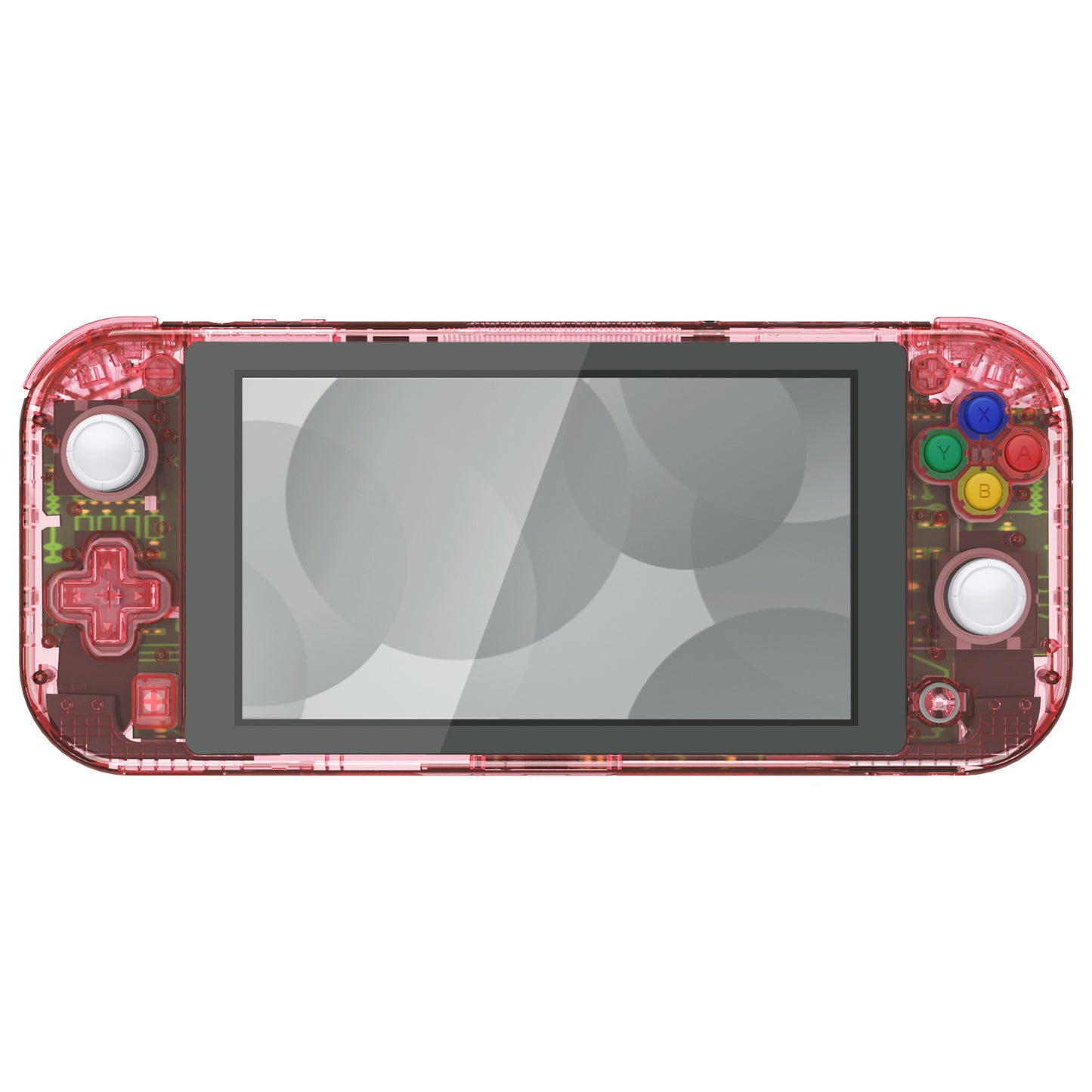 eXtremeRate Replacement Full Set Shells with Button Kit & Screen Protector for Nintendo Switch Lite - Crystal Cherry Pink