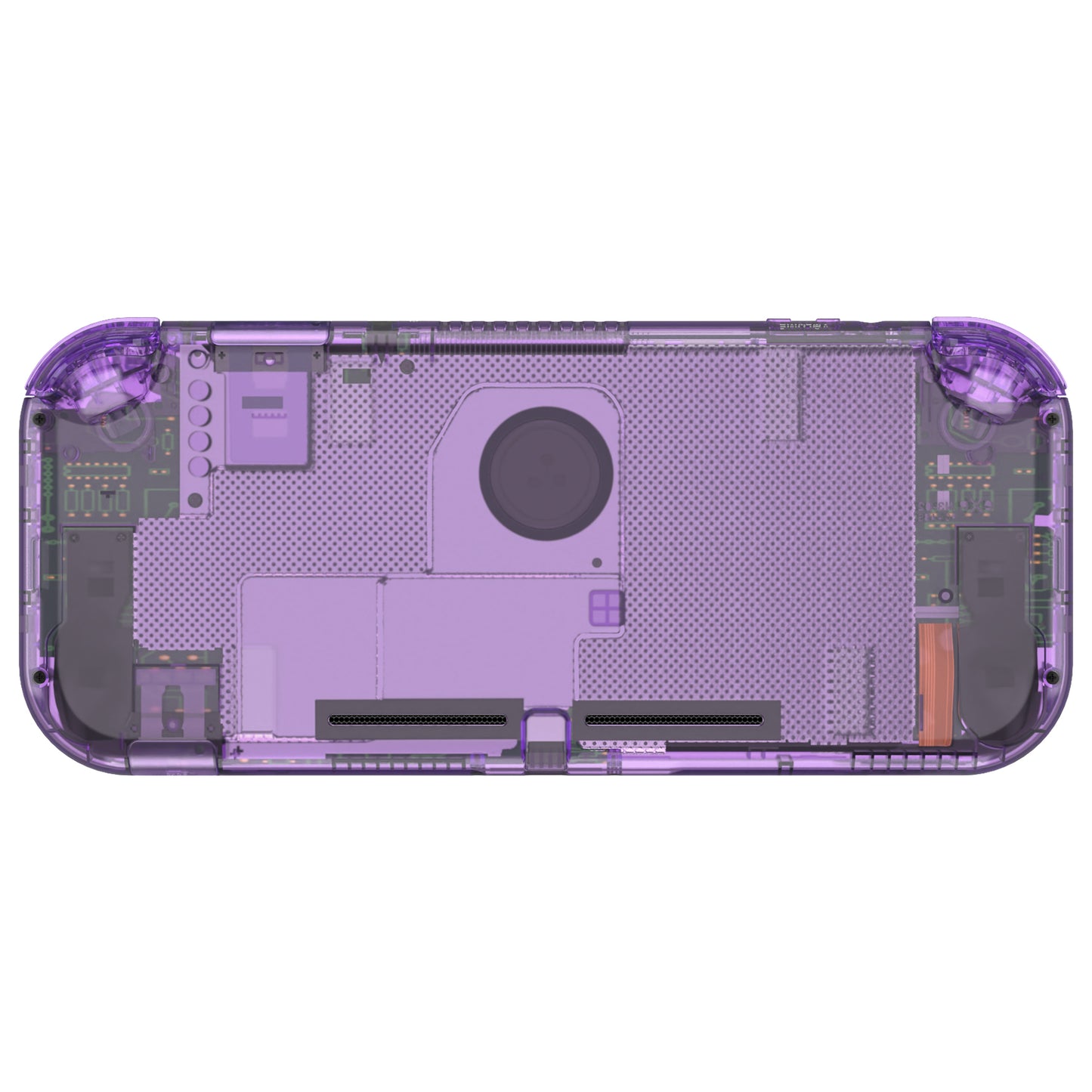 eXtremeRate Replacement Full Set Shells with Button Kit & Screen Protector for Nintendo Switch Lite - Crystal Clear Atomic Purple