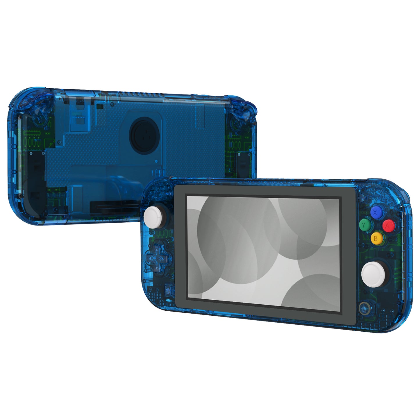 eXtremeRate Replacement Full Set Shells with Button Kit & Screen Protector for Nintendo Switch Lite - Crystal Clear Blue