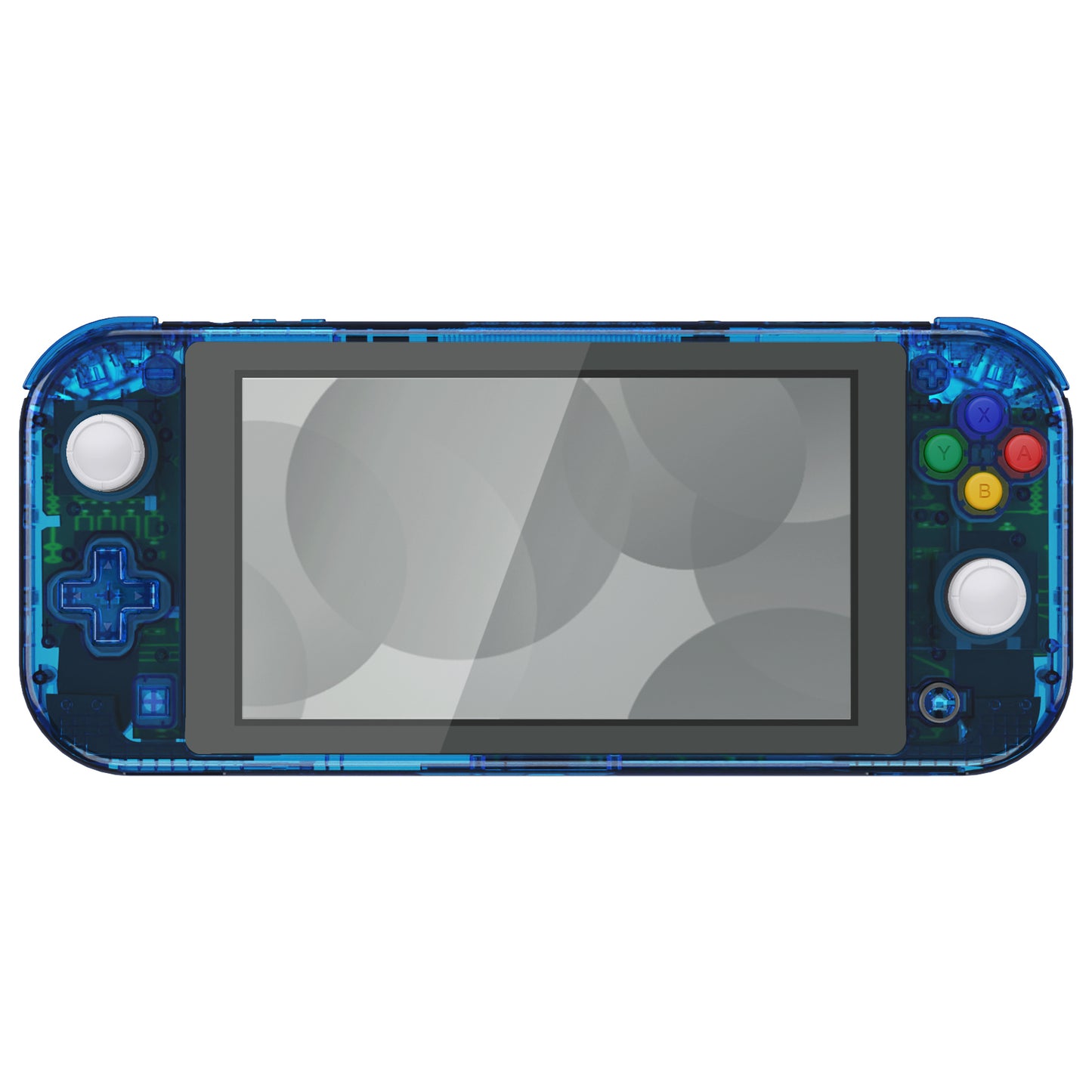 eXtremeRate Replacement Full Set Shells with Button Kit & Screen Protector for Nintendo Switch Lite - Crystal Clear Blue