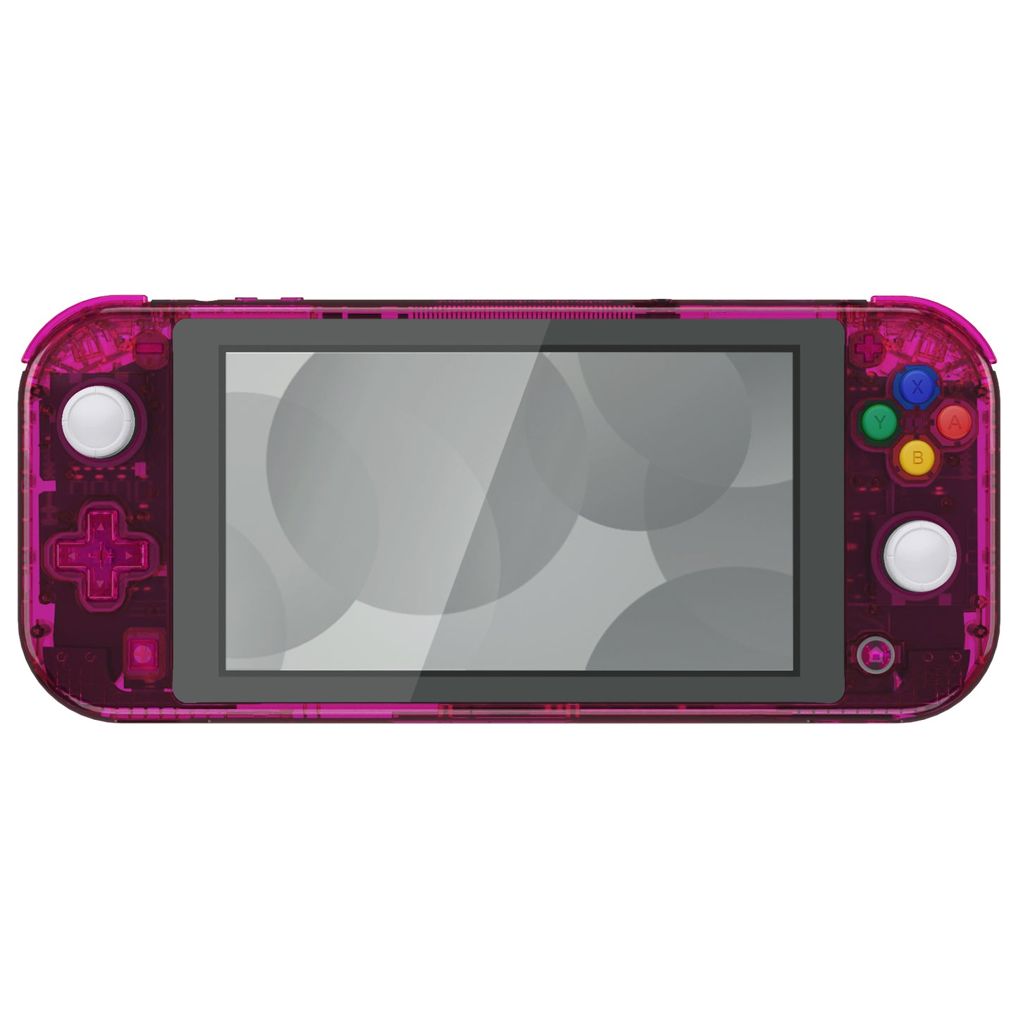 eXtremeRate Replacement Full Set Shells with Button Kit & Screen Protector for Nintendo Switch Lite - Crystal Clear Candy Pink eXtremeRate