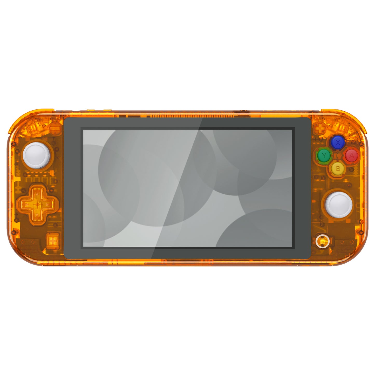 eXtremeRate Replacement Full Set Shells with Button Kit & Screen Protector for Nintendo Switch Lite - Crystal Clear Orange