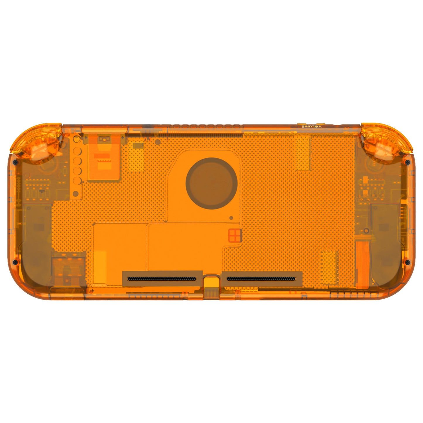 eXtremeRate Replacement Full Set Shells with Button Kit & Screen Protector for Nintendo Switch Lite - Crystal Clear Orange