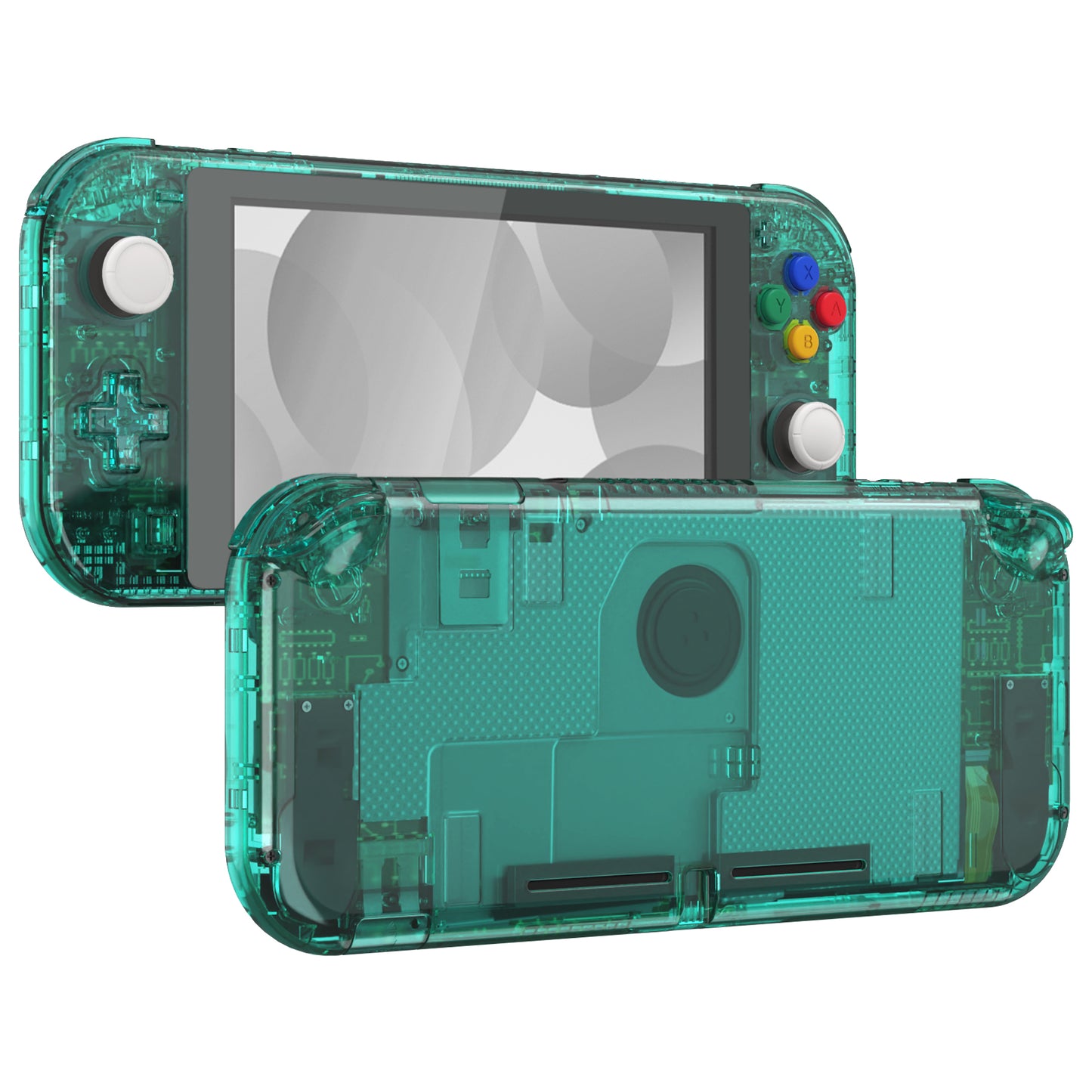 eXtremeRate Replacement Full Set Shells with Button Kit & Screen Protector for Nintendo Switch Lite - Crystal Emerald Green