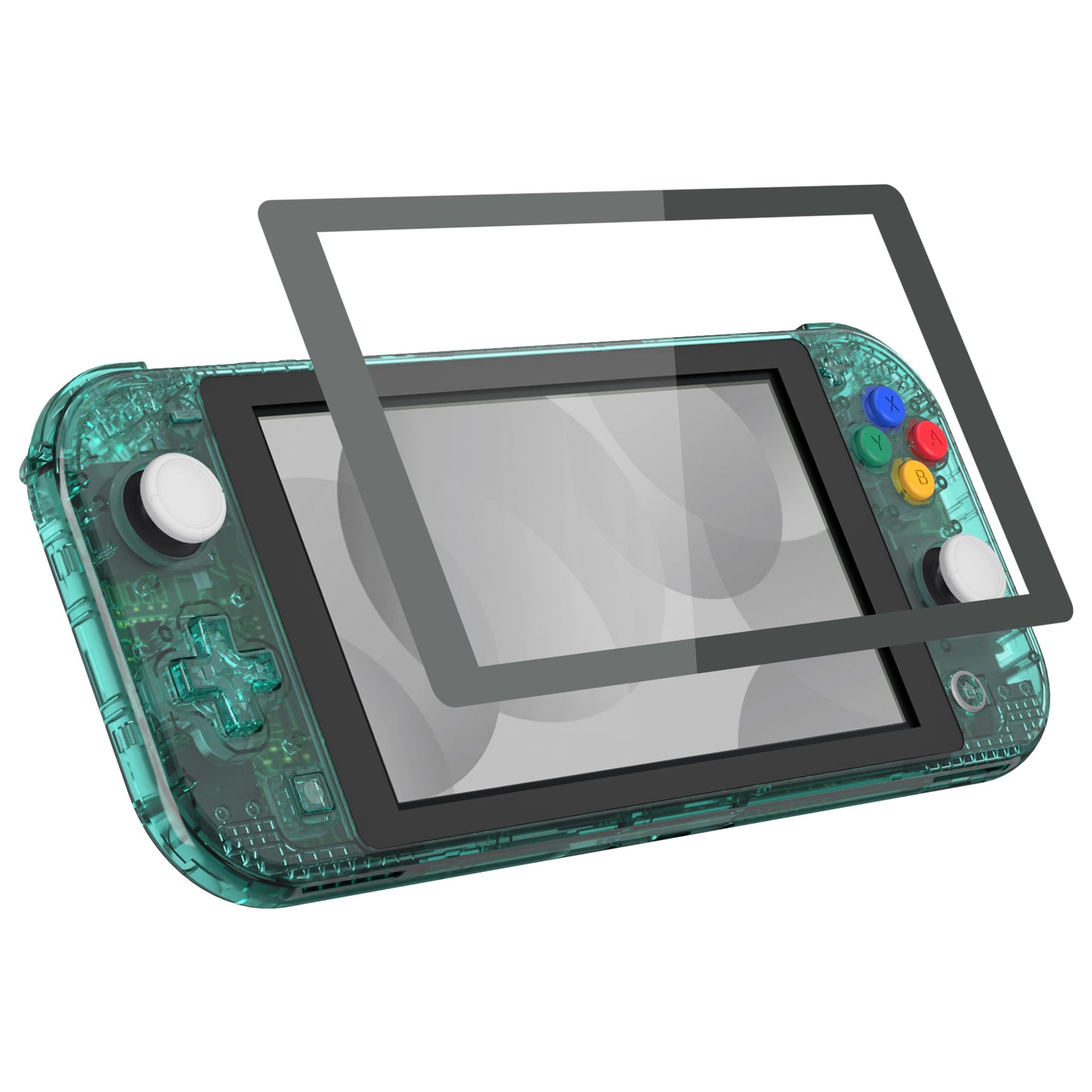 eXtremeRate Replacement Full Set Shells with Button Kit & Screen Protector for Nintendo Switch Lite - Crystal Emerald Green