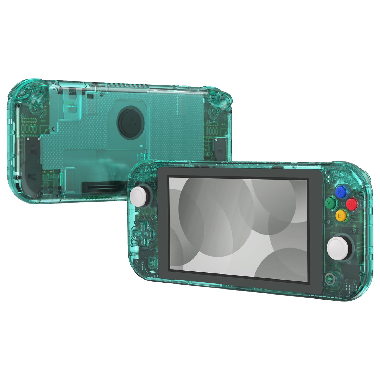 eXtremeRate Replacement Full Set Shells with Button Kit & Screen Protector for Nintendo Switch Lite - Crystal Emerald Green