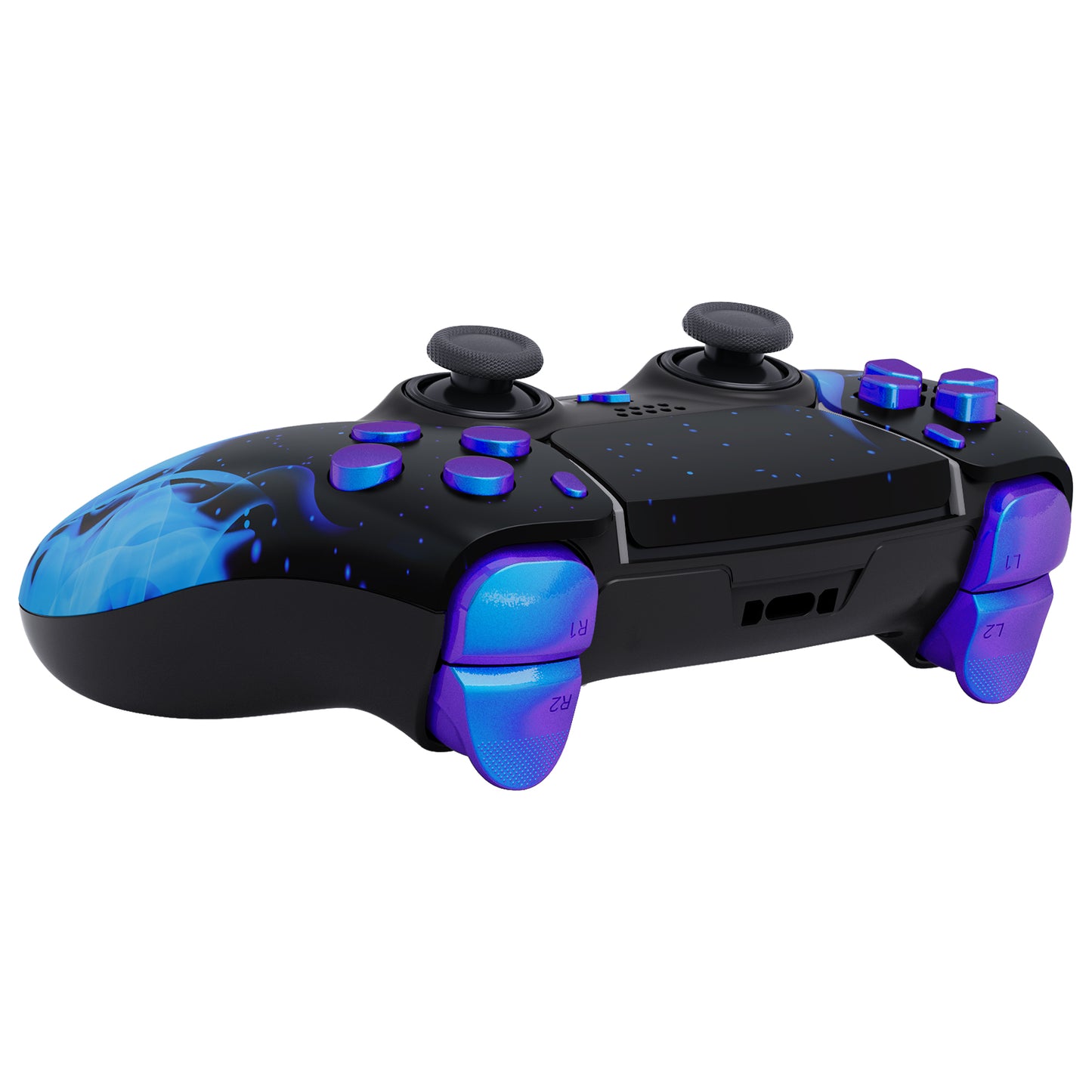 eXtremeRate Replacement Full Set Shells with Buttons Compatible with PS5 Edge Controller - Blue Flame