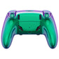 eXtremeRate Replacement Full Set Shells with Buttons Compatible with PS5 Edge Controller - Chameleon Green Purple