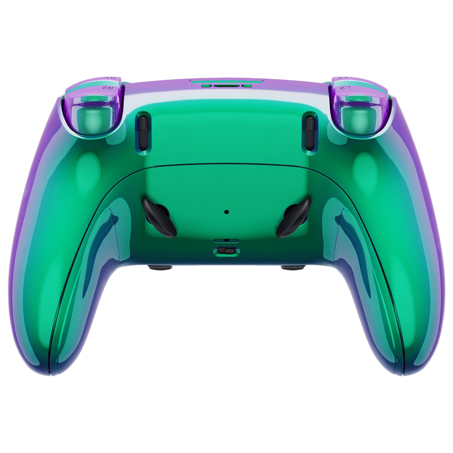 eXtremeRate Replacement Full Set Shells with Buttons Compatible with PS5 Edge Controller - Chameleon Green Purple