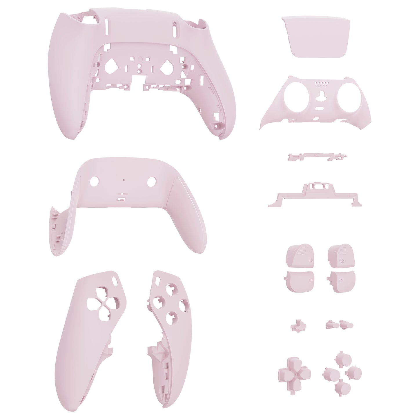 eXtremeRate Replacement Full Set Shells with Buttons Compatible with PS5 Edge Controller - Cherry Blossoms Pink