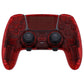 eXtremeRate Replacement Full Set Shells with Buttons Compatible with PS5 Edge Controller - Clear Red