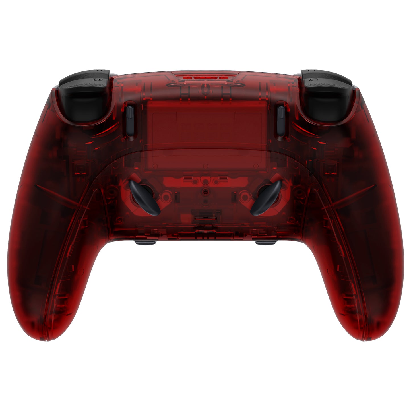 eXtremeRate Replacement Full Set Shells with Buttons Compatible with PS5 Edge Controller - Clear Red