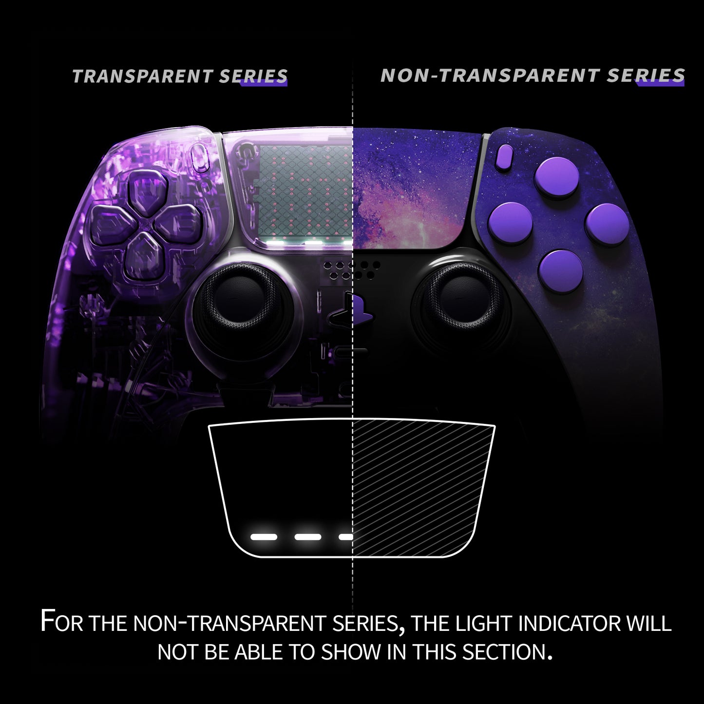 eXtremeRate Replacement Full Set Shells with Buttons Compatible with PS5 Edge Controller - Nebula Galaxy eXtremeRate