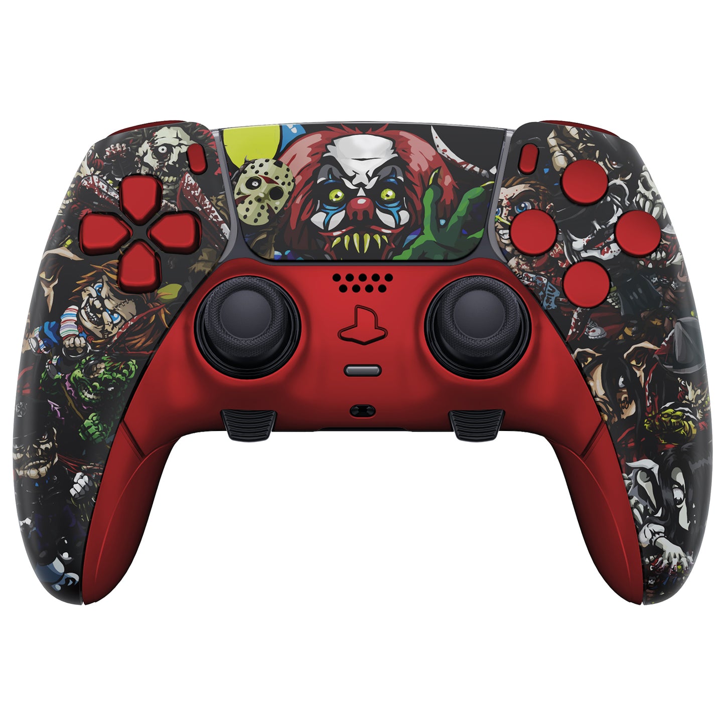 eXtremeRate Replacement Full Set Shells with Buttons Compatible with PS5 Edge Controller - Scary Party