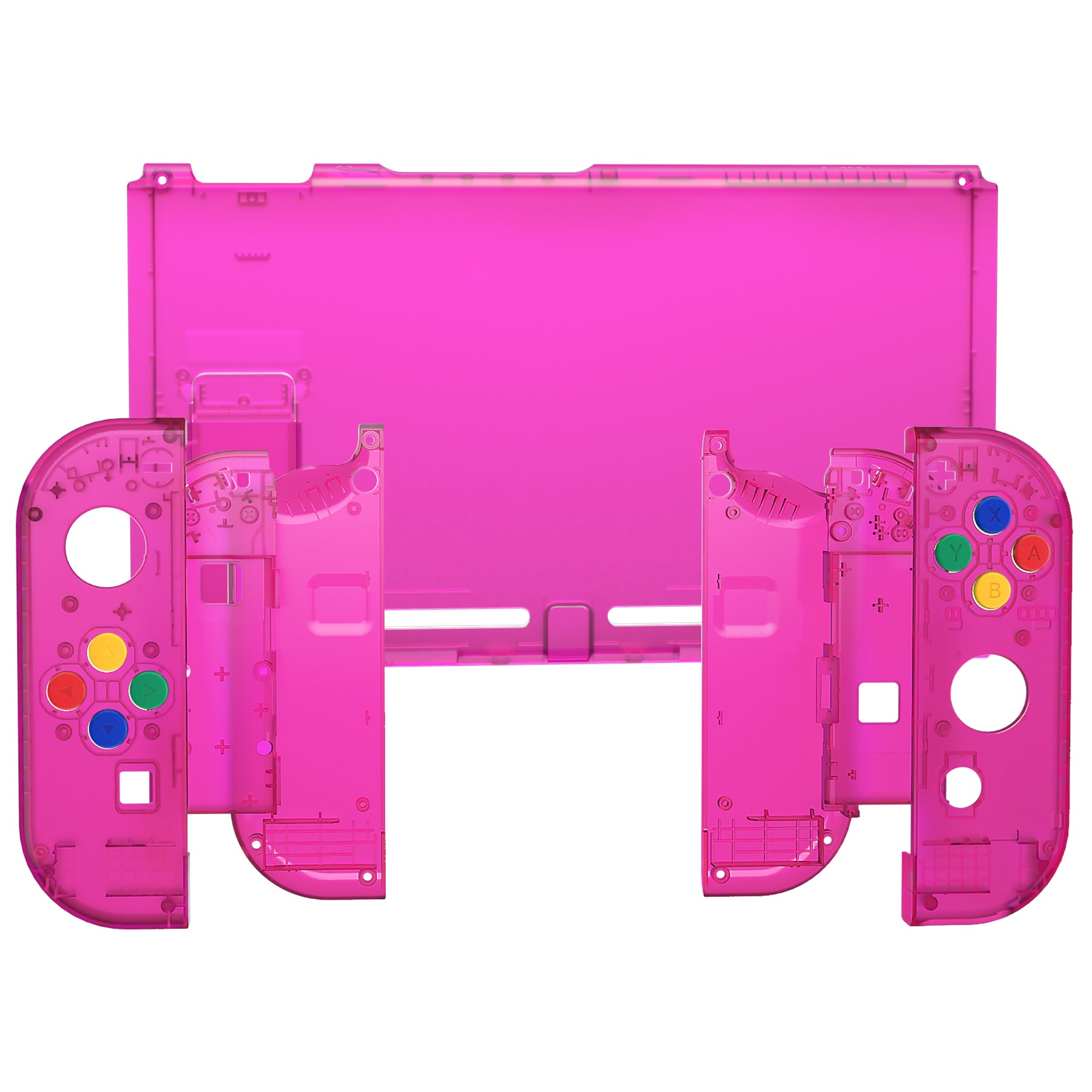 eXtremeRate Replacement Full Set Shells with Buttons for Nintendo Switch - Clear Candy Pink eXtremeRate