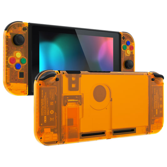 eXtremeRate Replacement Full Set Shells with Buttons for Nintendo Switch - Clear Orange eXtremeRate