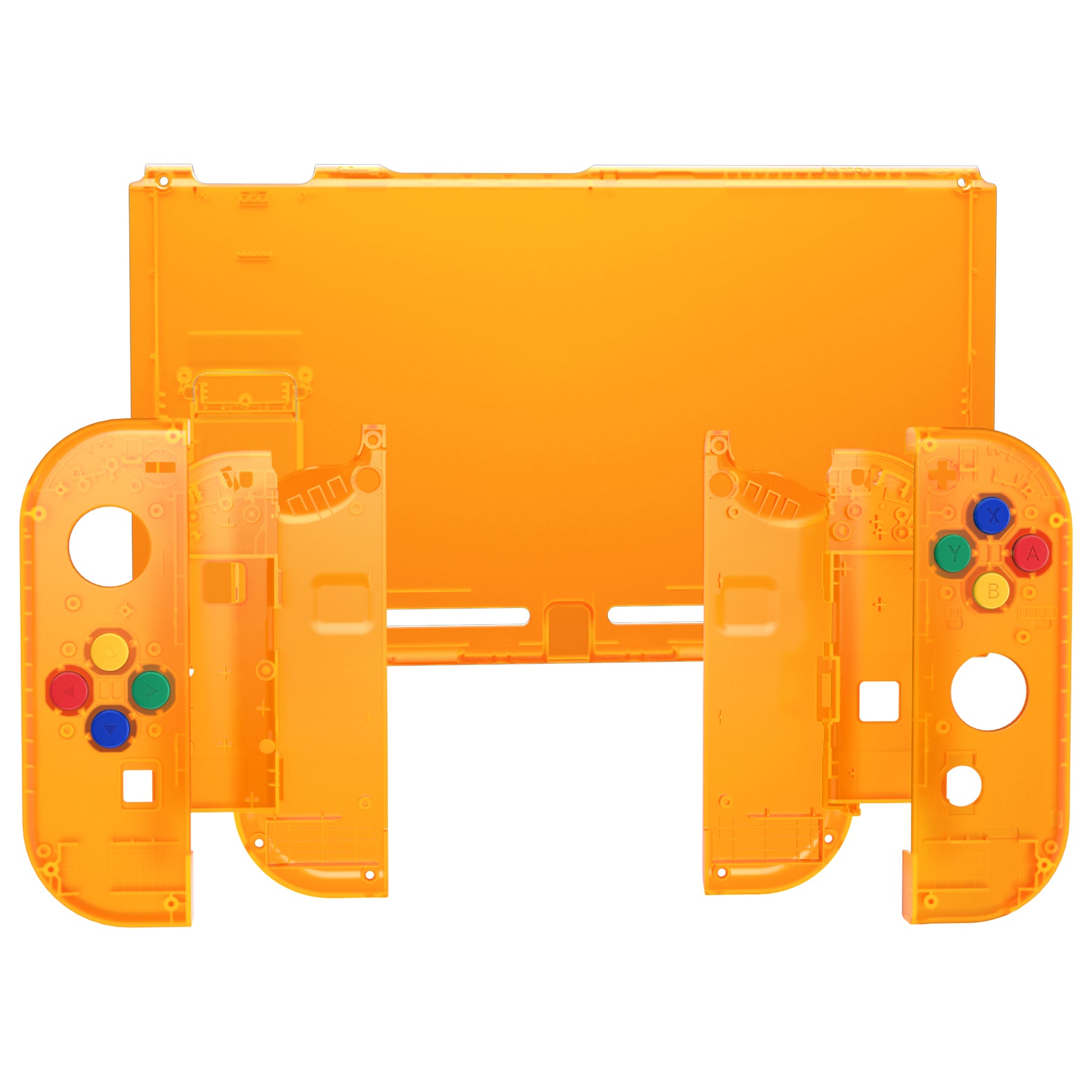 eXtremeRate Replacement Full Set Shells with Buttons for Nintendo Switch - Clear Orange eXtremeRate