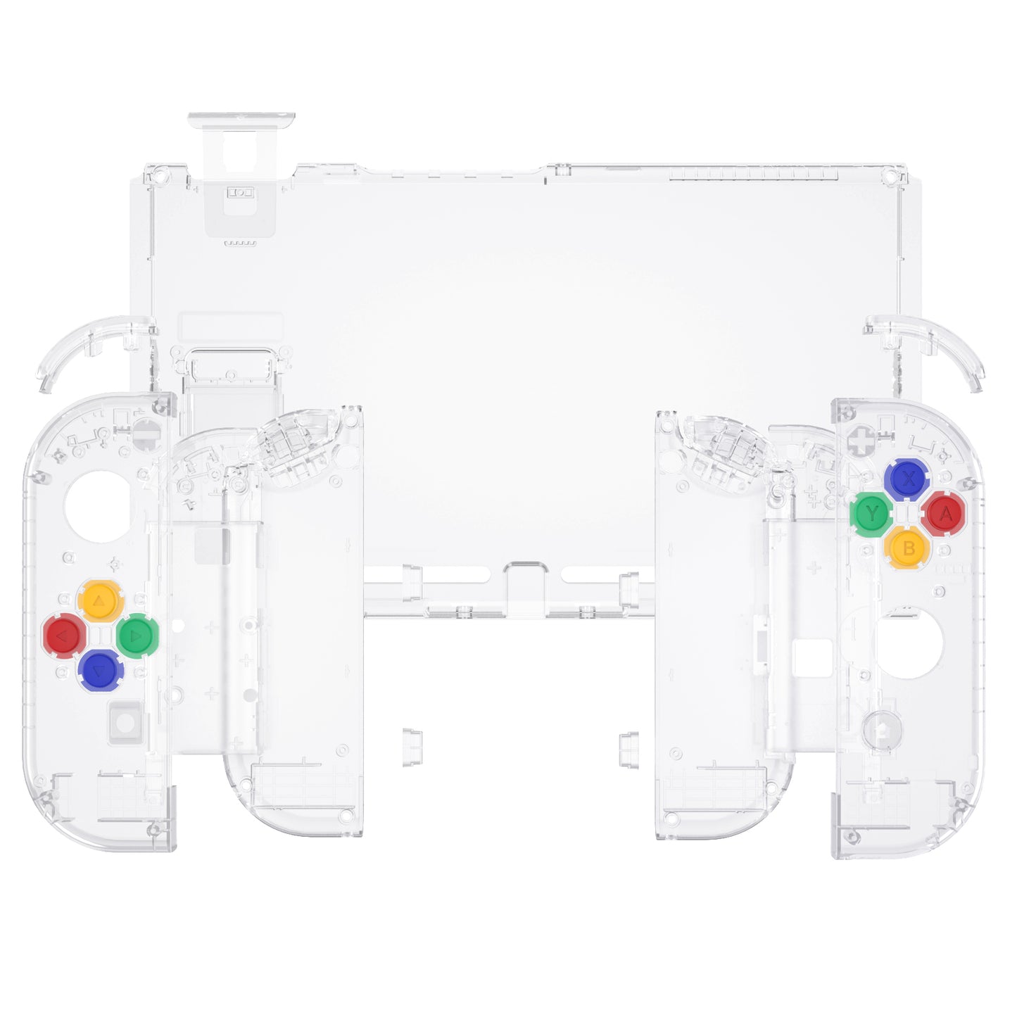 eXtremeRate Replacement Full Set Shells with Buttons for Nintendo Switch - Crystal Clear