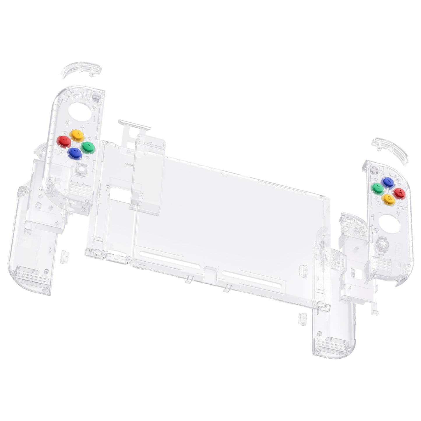 eXtremeRate Replacement Full Set Shells with Buttons for Nintendo Switch - Crystal Clear