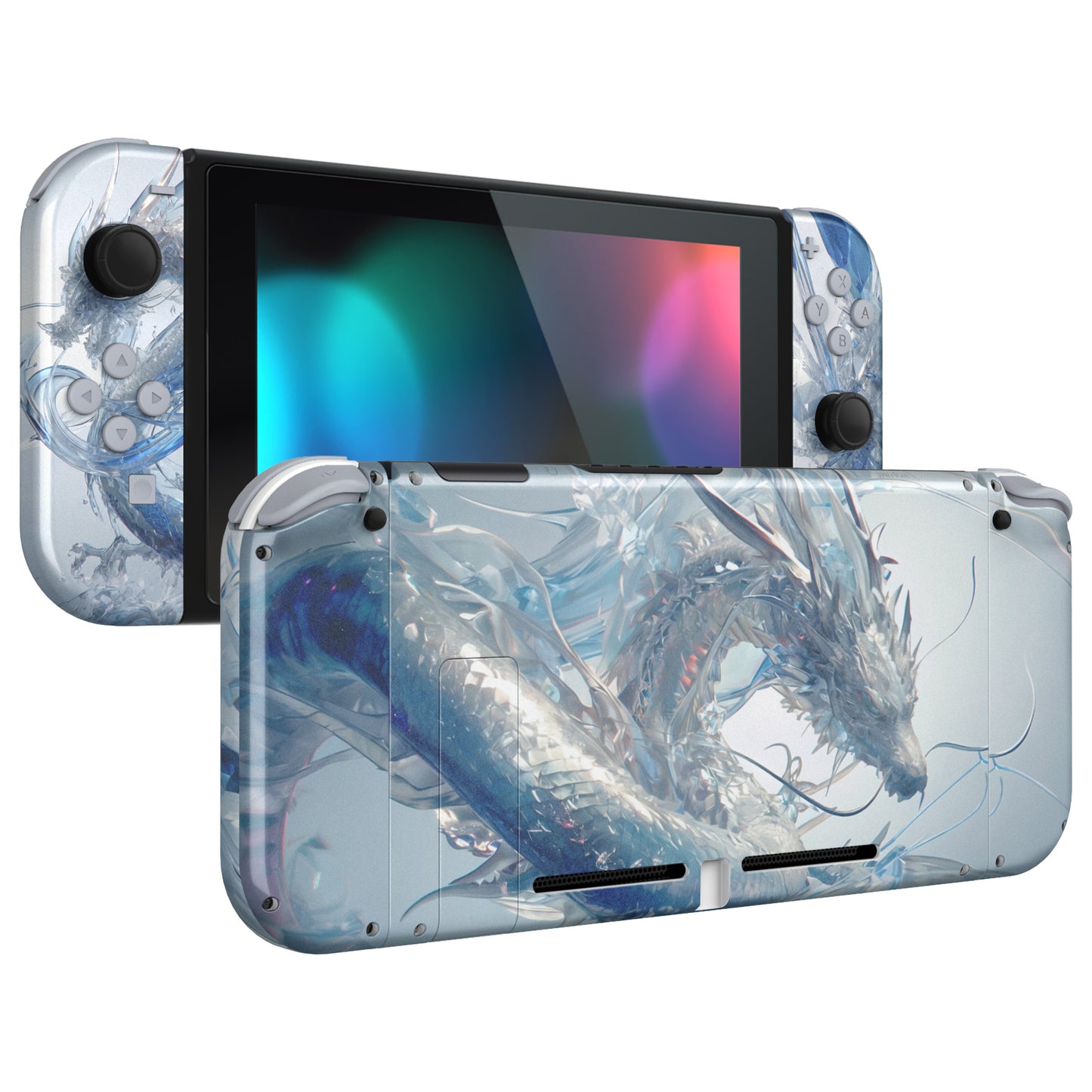 eXtremeRate Replacement Full Set Shells with Buttons for Nintendo Switch - Crystal Dragon