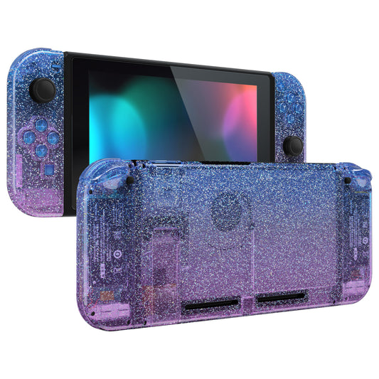 eXtremeRate Replacement Full Set Shells with Buttons for Nintendo Switch - Glitter Gradient Translucent Bluebell eXtremeRate