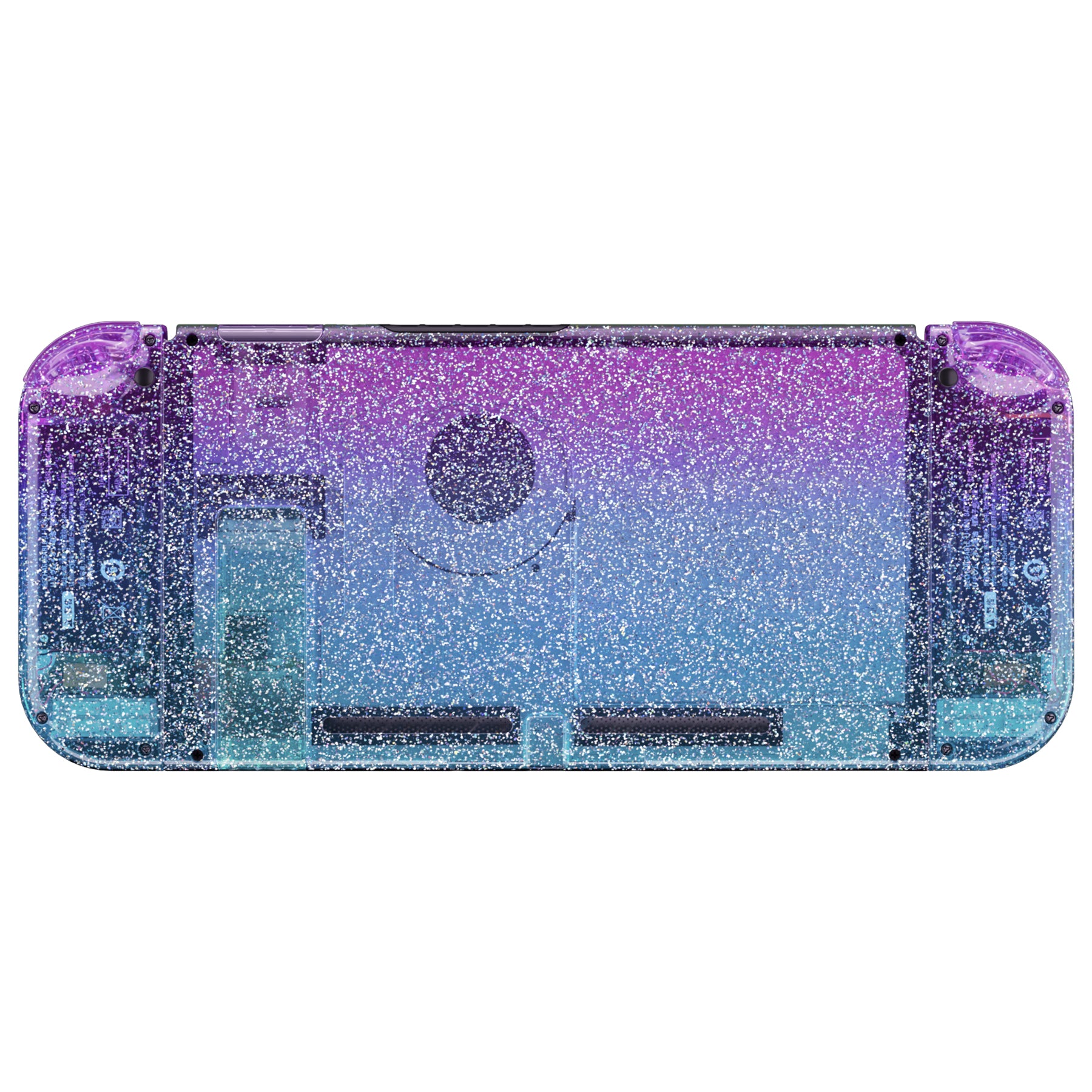 eXtremeRate Replacement Full Set Shells with Buttons for Nintendo Switch - Glitter Gradient Translucent Bluebell & Blue eXtremeRate