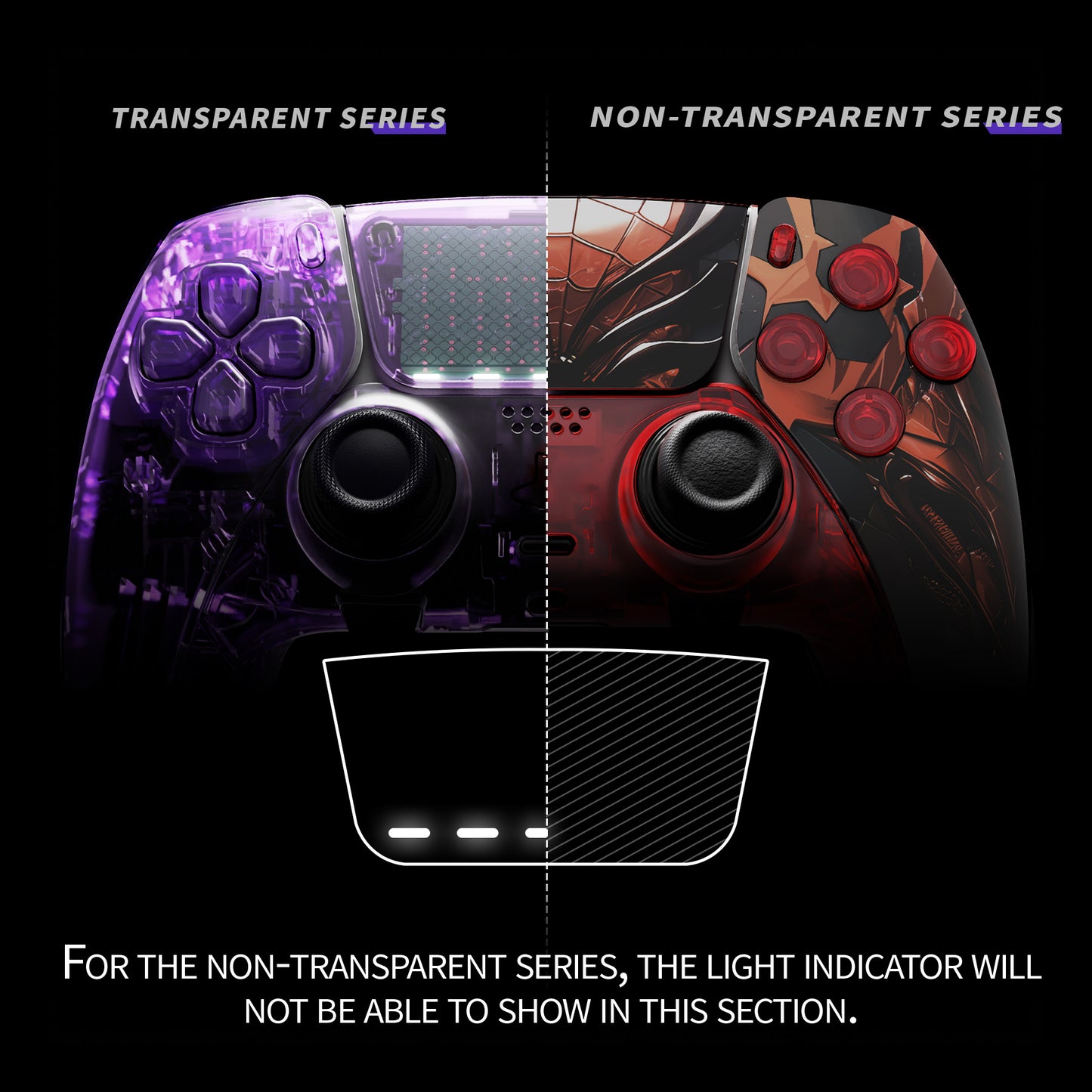 eXtremeRate Replacement Full Set Shells with Buttons Compatible with PS5 Edge Controller - Spider Armor