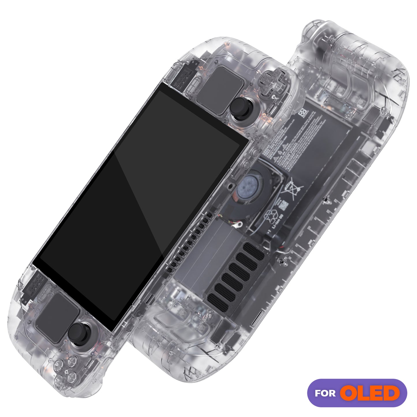 eXtremeRate Replacement Full Set Shell with Buttons for Steam Deck OLED - Clear