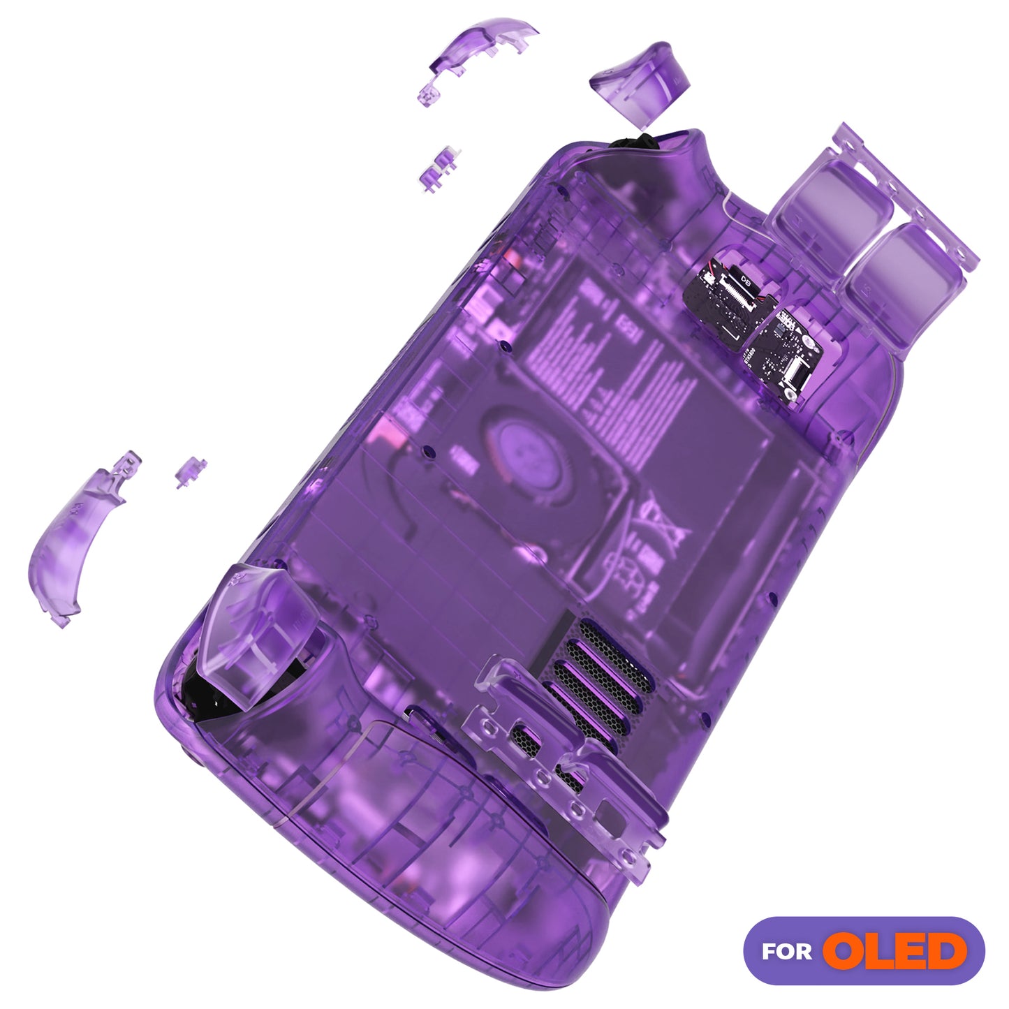 eXtremeRate Replacement Full Set Shell with Buttons for Steam Deck OLED - Clear Atomic Purple