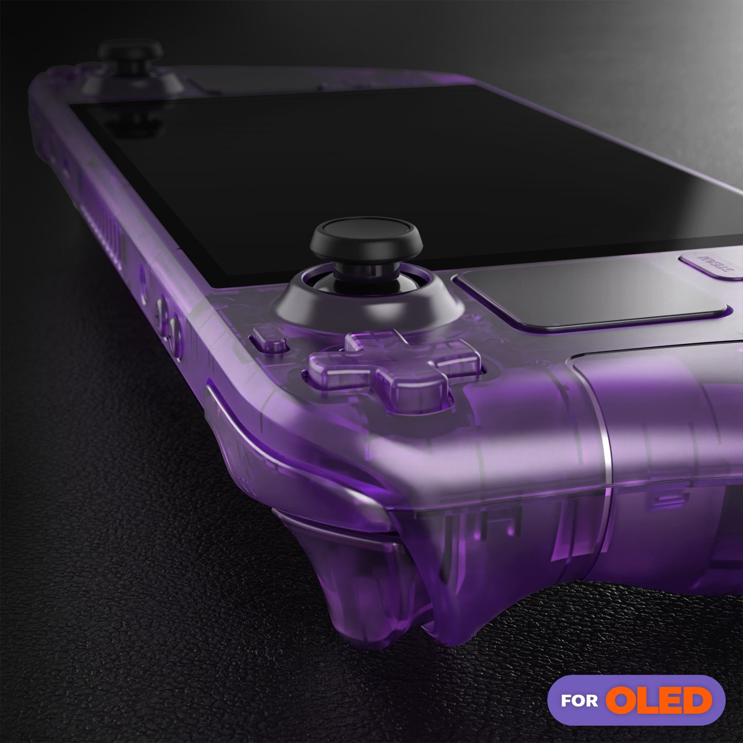 eXtremeRate Replacement Full Set Shell with Buttons for Steam Deck OLED - Clear Atomic Purple