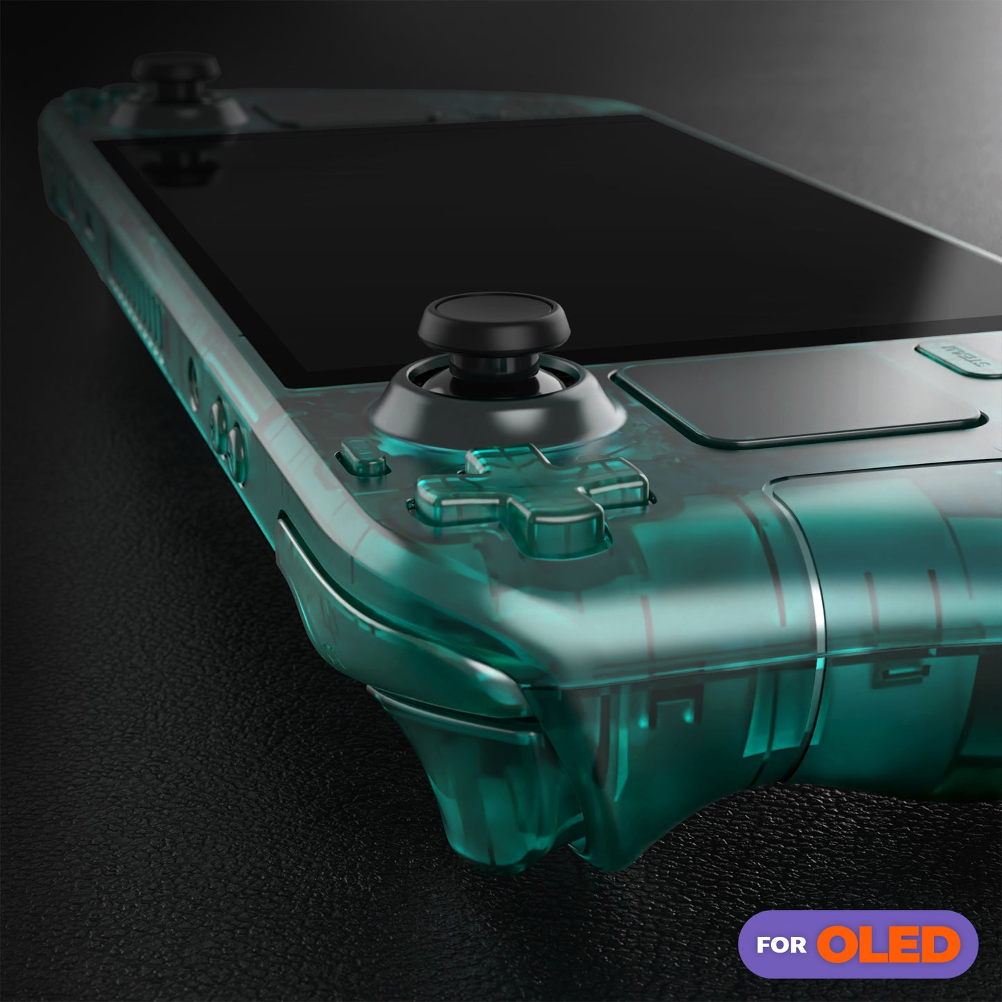 eXtremeRate Replacement Full Set Shell with Buttons for Steam Deck OLED - Clear Emerald Green