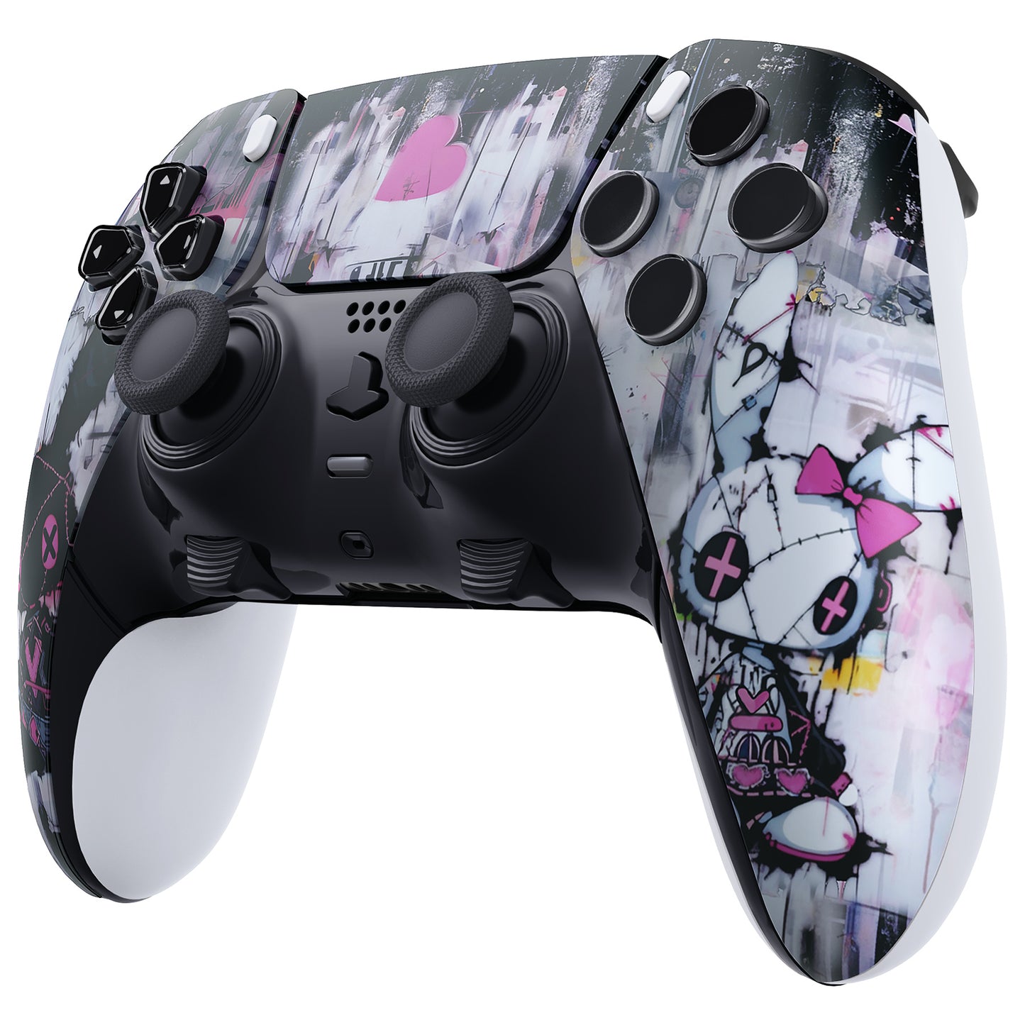 eXtremeRate Replacement Left Right Front Housing Shell with Touchpad Compatible with PS5 Edge Controller - Lovely Punky Bunny