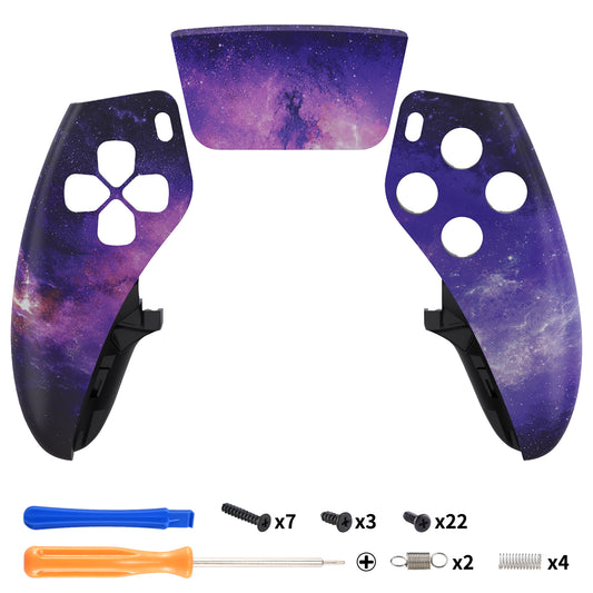 eXtremeRate Replacement Left Right Front Housing Shell with Touchpad Compatible with PS5 Edge Controller - Nebula Galaxy eXtremeRate