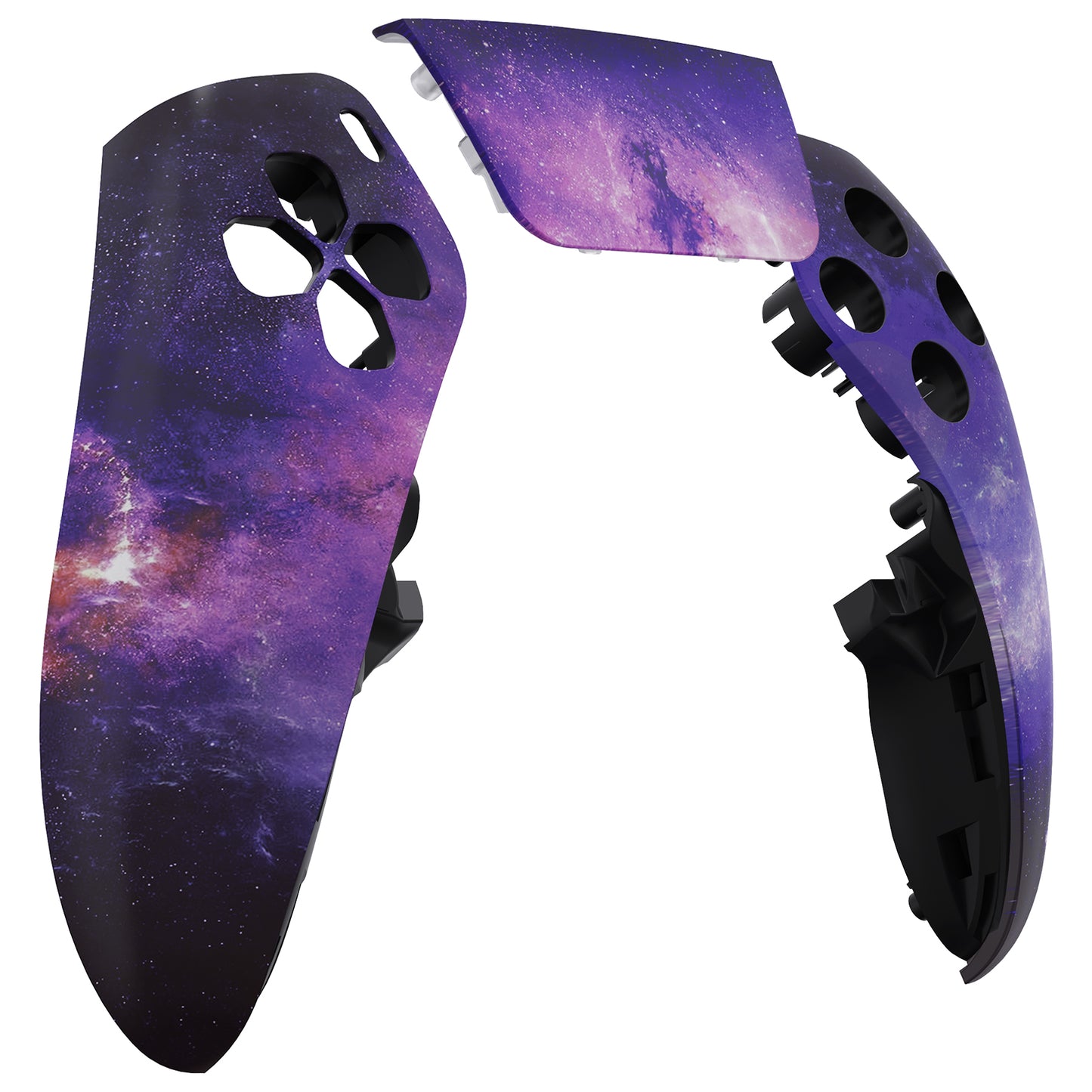 eXtremeRate Replacement Left Right Front Housing Shell with Touchpad Compatible with PS5 Edge Controller - Nebula Galaxy eXtremeRate