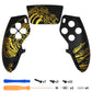 eXtremeRate Replacement Left Right Front Housing Shell with Touchpad Compatible with PS5 Edge Controller - The Great GOLDEN Wave Off Kanagawa - Black