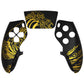 eXtremeRate Replacement Left Right Front Housing Shell with Touchpad Compatible with PS5 Edge Controller - The Great GOLDEN Wave Off Kanagawa - Black