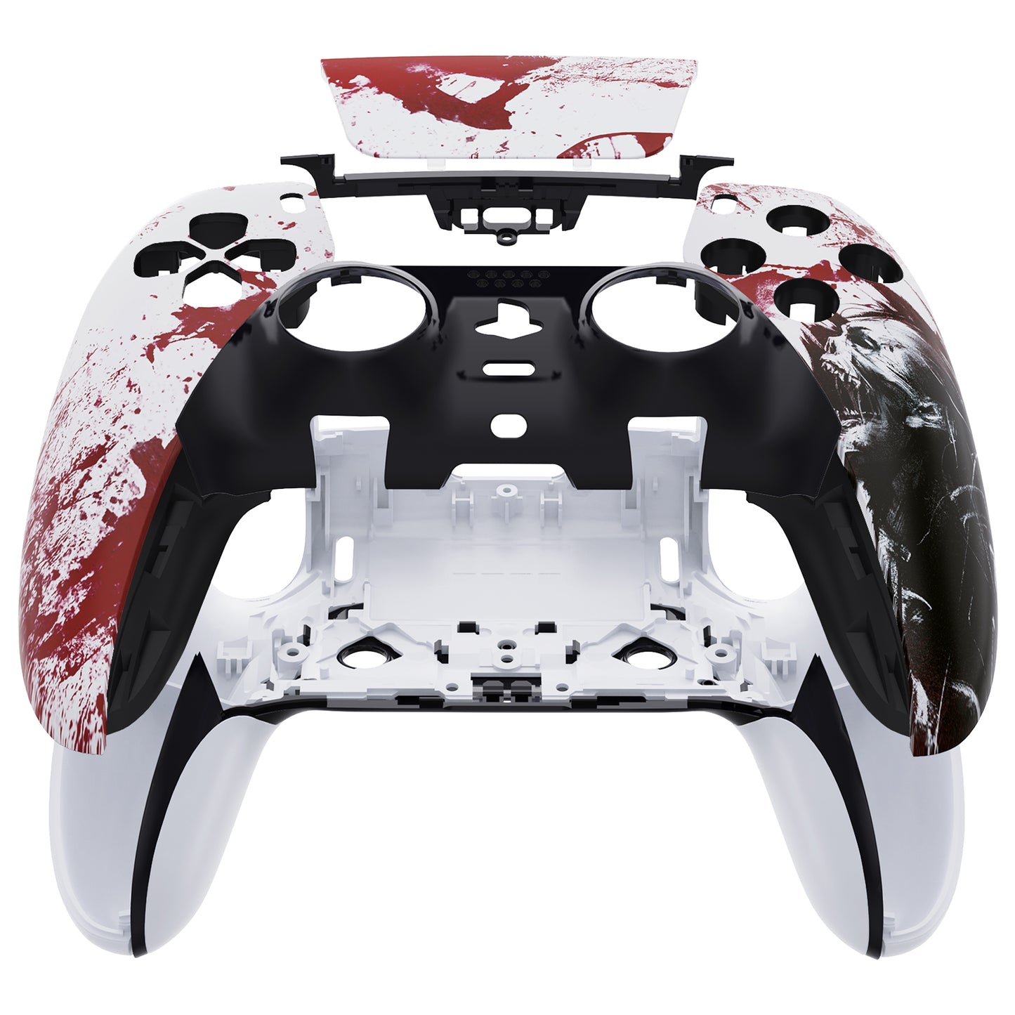 eXtremeRate Replacement Left Right Front Housing Shell with Touchpad Compatible with PS5 Edge Controller - Blood Zombie