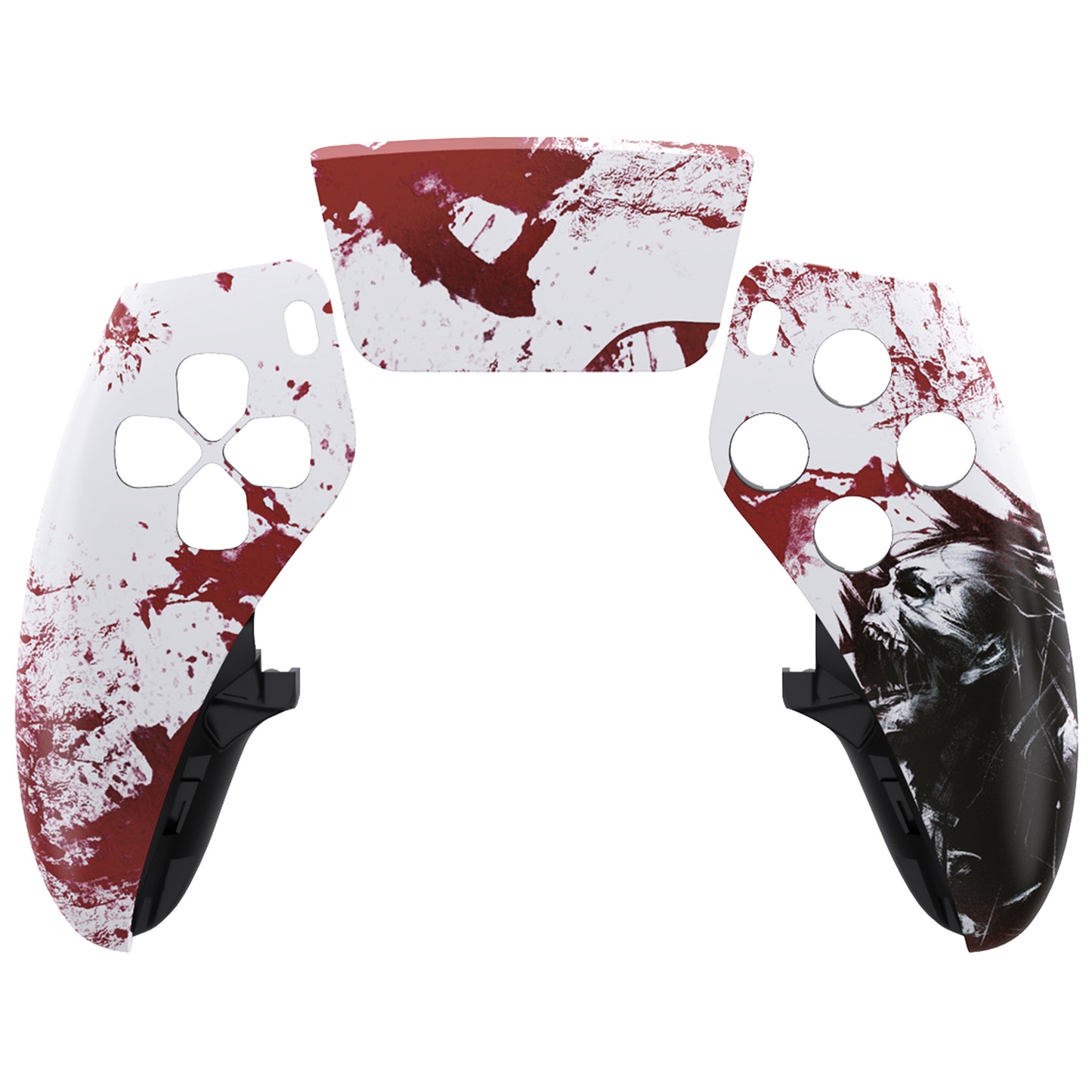 eXtremeRate Replacement Left Right Front Housing Shell with Touchpad Compatible with PS5 Edge Controller - Blood Zombie