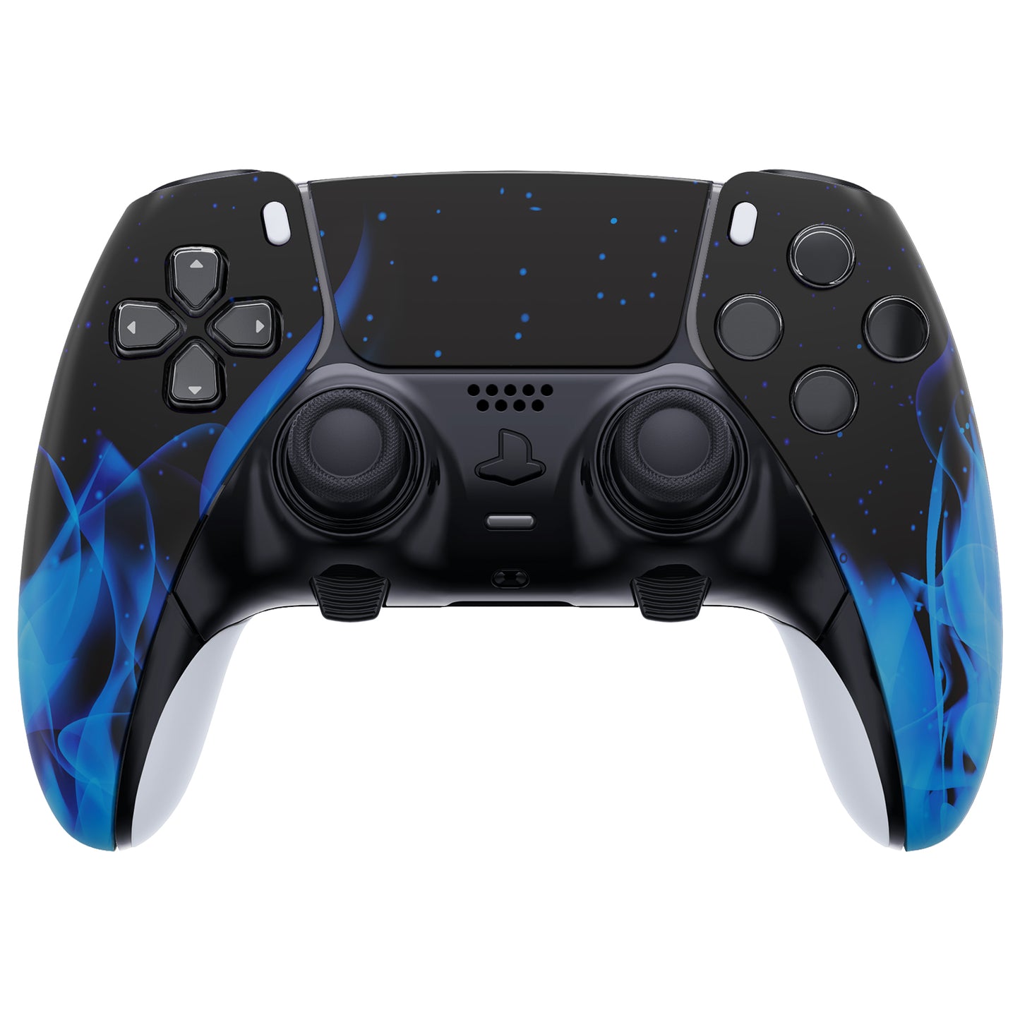 eXtremeRate Replacement Left Right Front Housing Shell with Touchpad Compatible with PS5 Edge Controller - Blue Flame