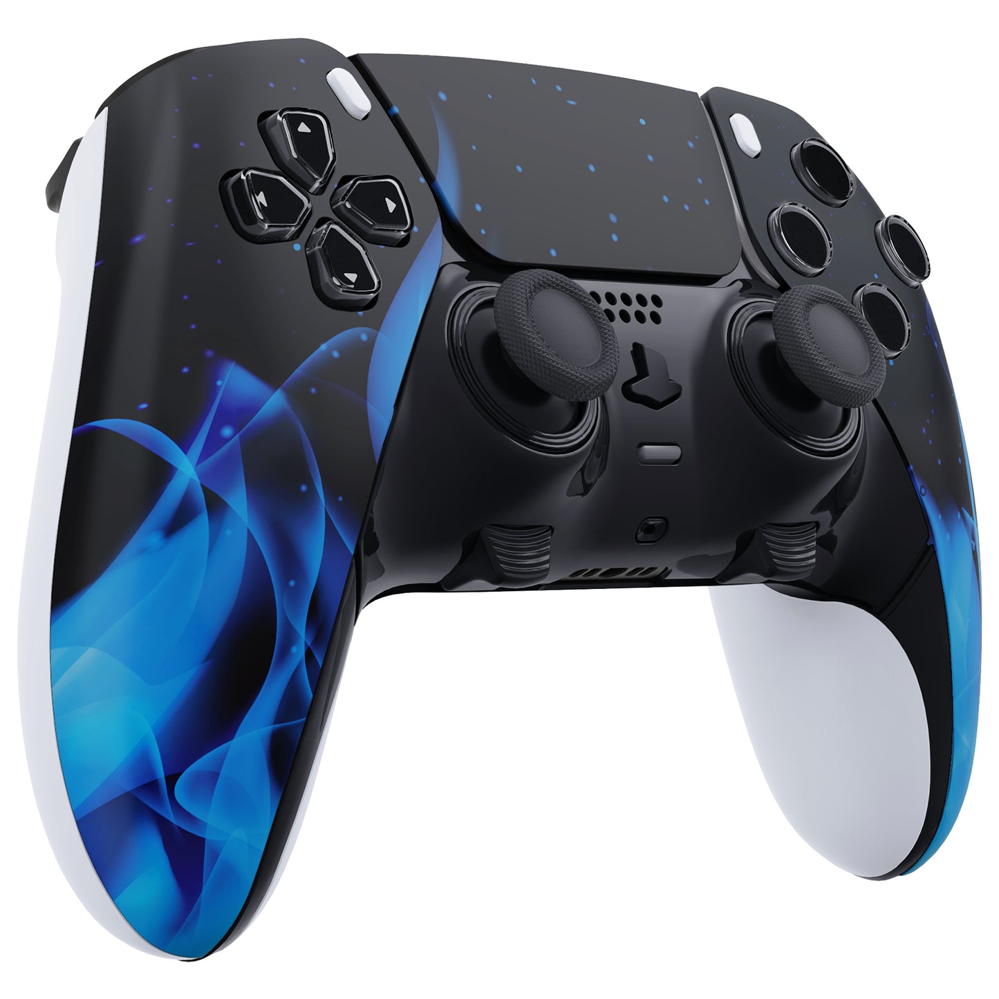 eXtremeRate Replacement Left Right Front Housing Shell with Touchpad Compatible with PS5 Edge Controller - Blue Flame