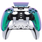 eXtremeRate Replacement Left Right Front Housing Shell with Touchpad Compatible with PS5 Edge Controller - Chameleon Green Purple